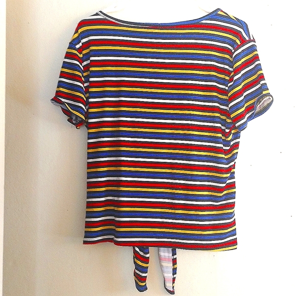 Striped Knot Crop Tee - Picture 3 of 7